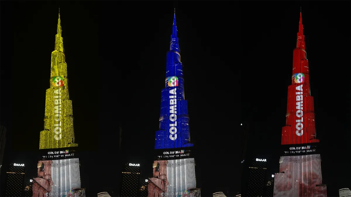 Colombia ilumina el Burj Khalifa en Dubái para impulsar el Turismo